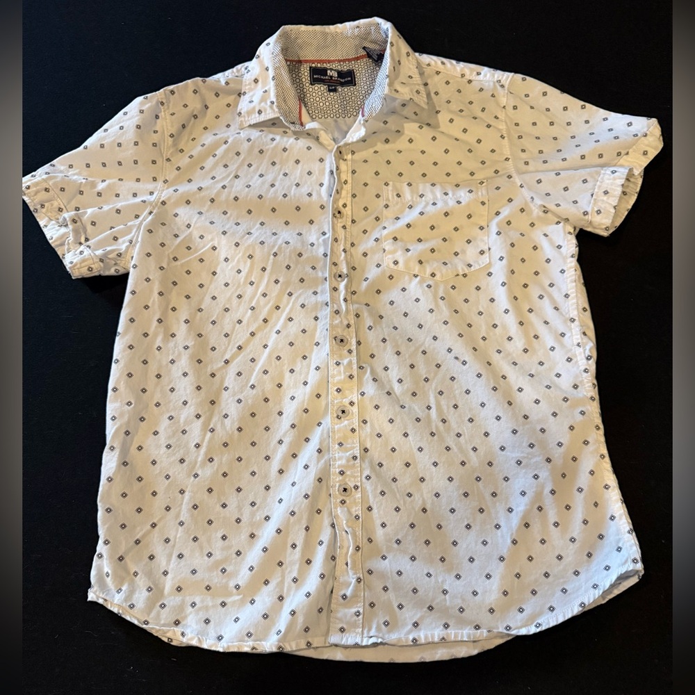 Button down short sleeve men’s shirt blackk diamond